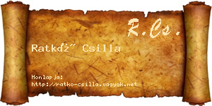 Ratkó Csilla névjegykártya